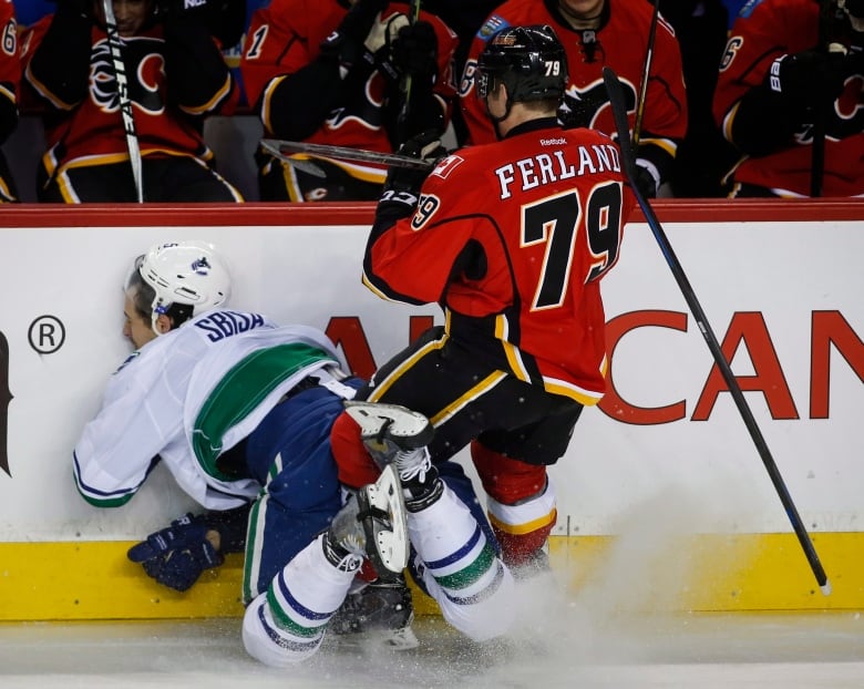 Vancouver Canucks Vs Calgary Flames Ferocious Ferland Leaves A Mark Cbc News