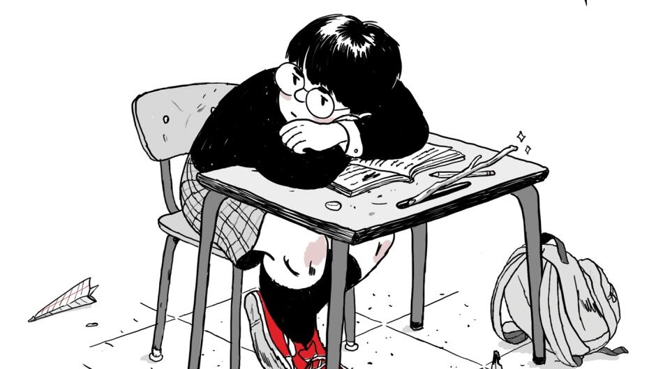 The illustration on the cover of Jillian Tamaki's new collection "SuperMutant Magic Academy".