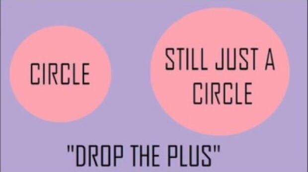 drop the plus graphic