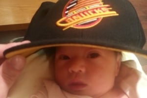 Baby Chloe in Canucks hat