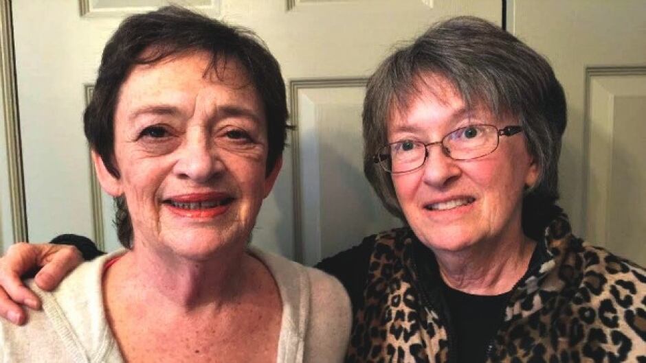 A "selfie" of sisters Kathy Wardle and Lesley Forrester, taken in March at Kathy's home in Cabbagetown, Toronto.