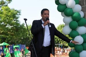 Matthew Green at anti-violence rally