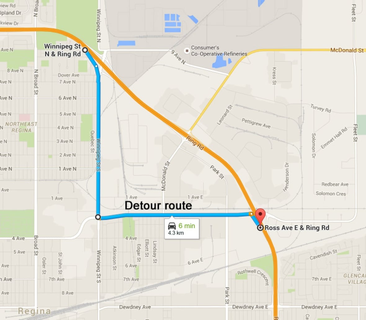 5 days of detour begin on Regina's Ring Road CBC News