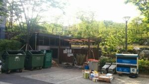 Garbage/recycling area in Seoul.