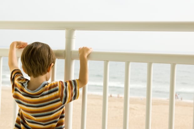 Child boy balcony