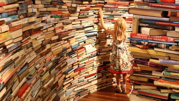 Child in a bookstore