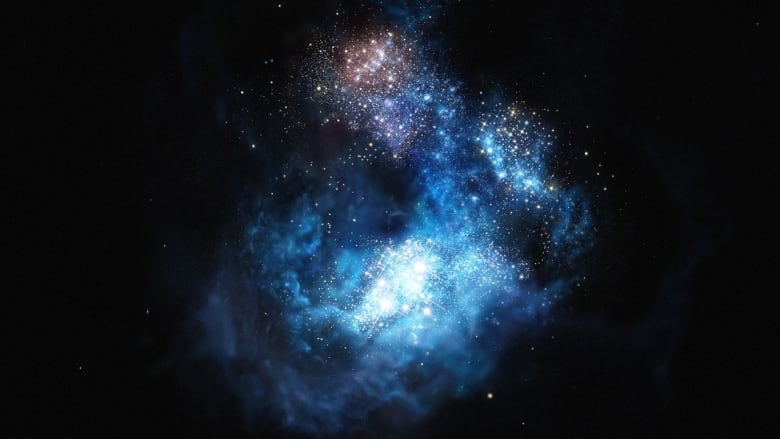 Artist’s impression of CR7: the brightest galaxy in the early
