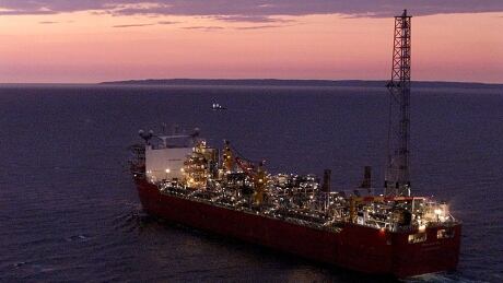 The Terra Nova platform heads along the Newfoundland coast in this 2001 file photo. Terra Nova platform 2001 file photo CP