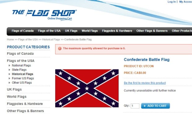 Flag Shop confederate battle flag