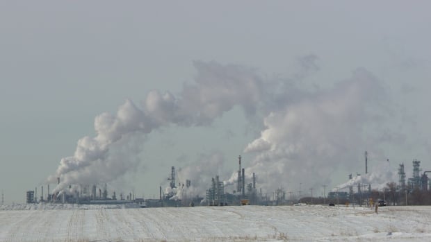 Coop refinery outskirts winter