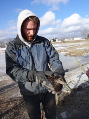 Matthew English with black duck