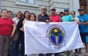Members of Cree Nation of Waswinipi went to Quebec to protest signing