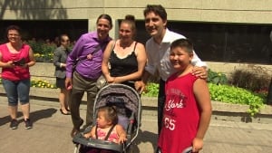 Trudeau and Ouellette with Rebecca Moar