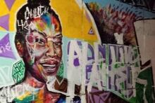 Sandra Bland Tech Wall graffiti mural defaced July 2015