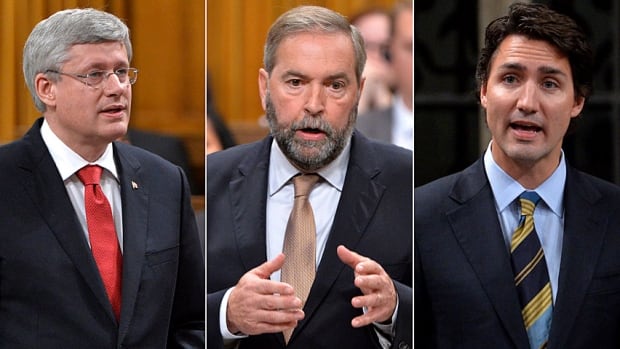 Harper Mulcair Trudeau on government motion on ISIS