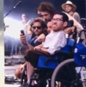 Edward Sharpe body surfing