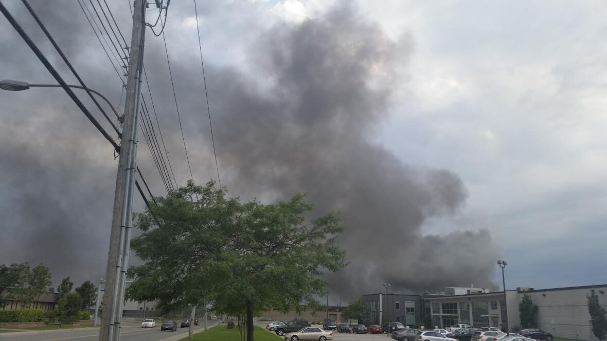 Major fire breaks out at plastics factory in Anjou CBC News