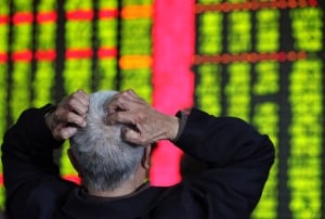 stock market board volatile