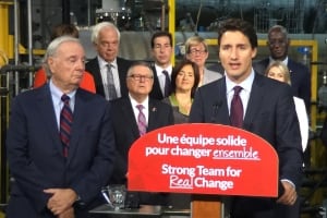 Trudeau and Martin in Montreal