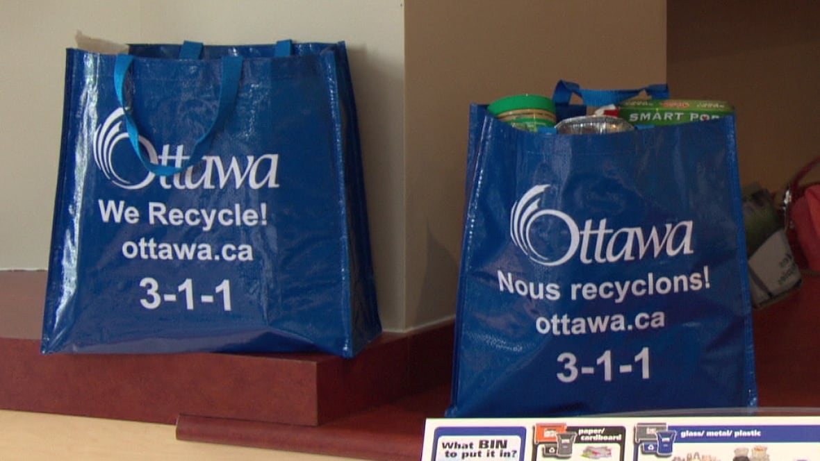 City unveils blue reusable bag to help apartmentdwellers recycle