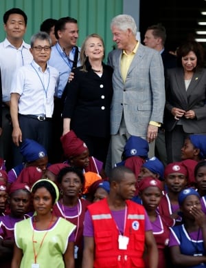 Clintons in Haiti for Caracol Industrial Park launch