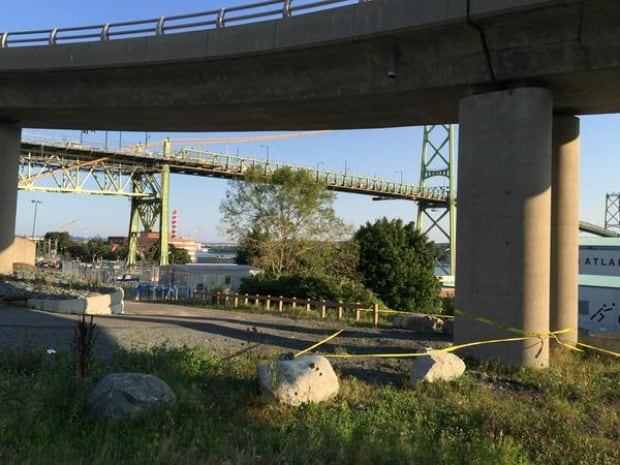 Police tape off area where Campbell's body found