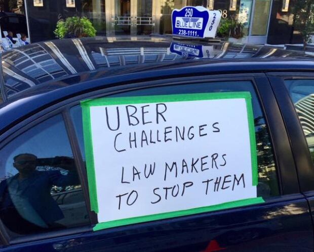 Uber taxi ottawa protest