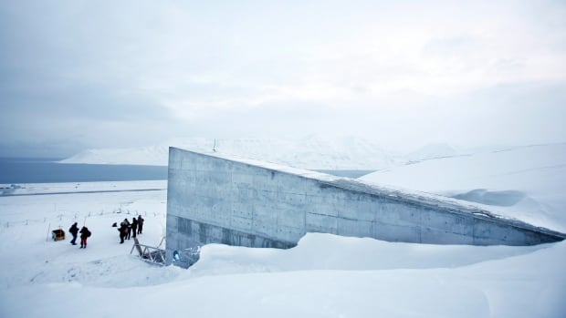 The Svalbard Global Seed Vault is seen Monday Feb. 25, 2008 in Longyearbyen, Norway. A "doomsday" vault built to withstand an earthquake or nuclear strike has stood for years in the permafrost of an Arctic mountain, where it protects millions of agriculture seeds from man-made and natural disasters.