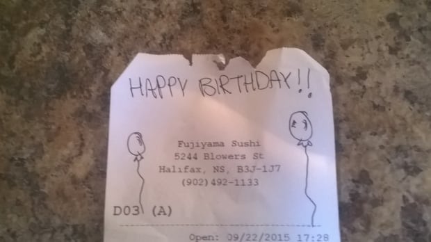 Fujiyama birthday receipt