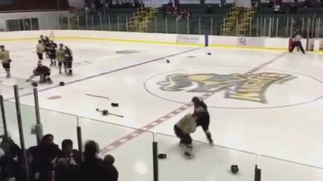 Langley Hockey Brawl Coach Assault Player