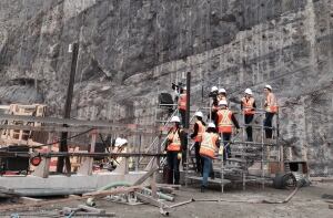 Rock wall at Muskrat Falls