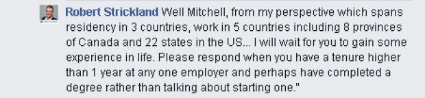 Robert Strickland comment