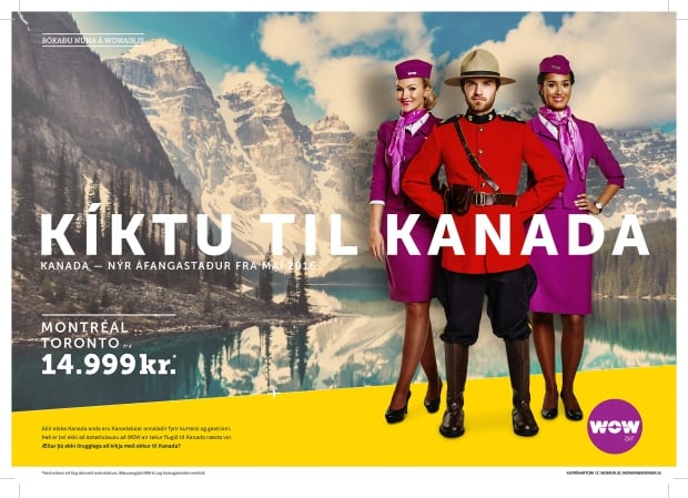 WOW Air launches 99 dollar flights from Canada to Iceland advertisement Oct 1 2015