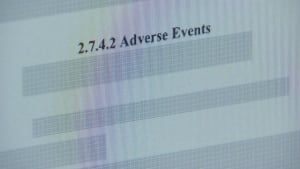 Adverse events redaction