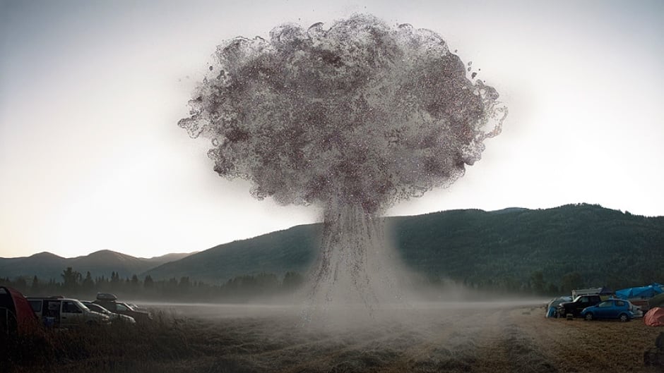 Sarah Anne Johnson, “Glitter Dust Bomb”, 2014, Digital chromogenic print, glitter, 50 x 100”. Courtesy the Artist.