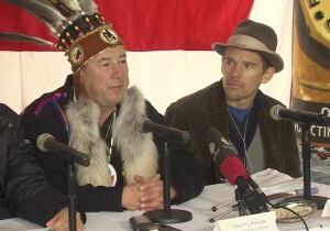 Ethan Hawke and chief Paul (PJ) Prosper of Paq'tnkek First Nation