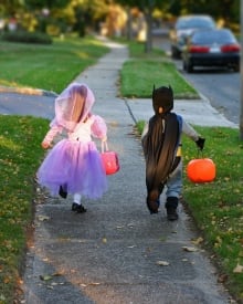 Halloween trick-or-treat children