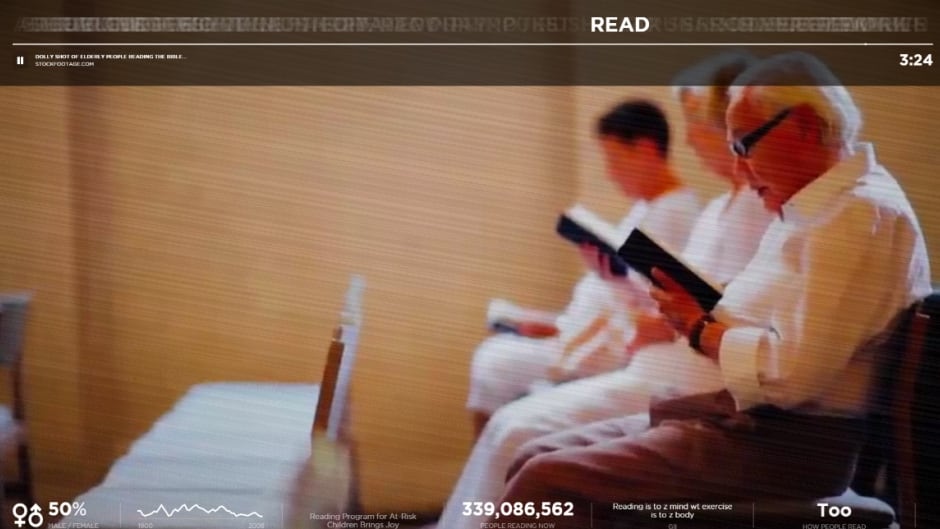 A still from the Network Effect project, which presents you with a fast-moving, overwhelming and voyeuristic look at online life.
