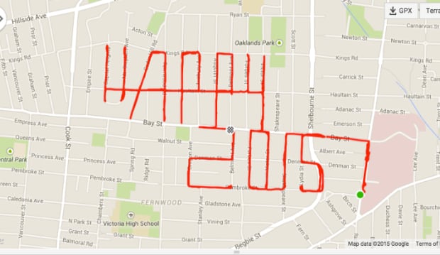 Stephen Lund's 1st GPS doodle on New Years 2015