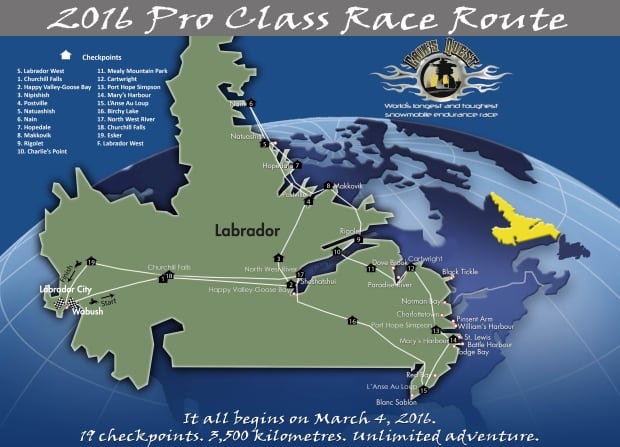 Cain's Quest 2016 Race Route