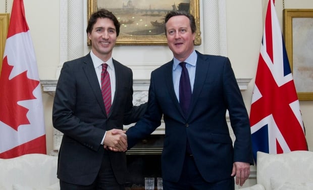 Justin Trudeau David Cameron meeting London