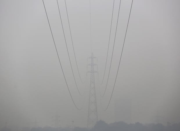 New Delhi Nov 30 2015 bad air high tension wires low visibility