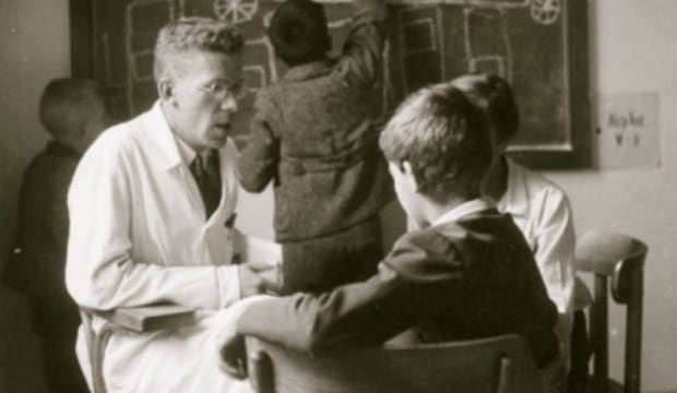 Hans Asperger and children at the University of Vienna, 1930s