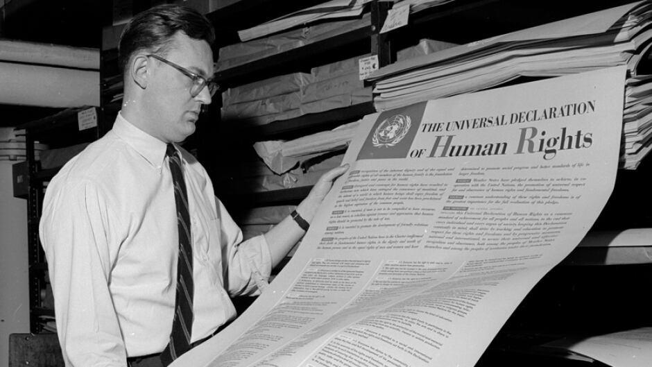 One of the first documents published by the United Nations, The Universal Declaration of Human Rights.