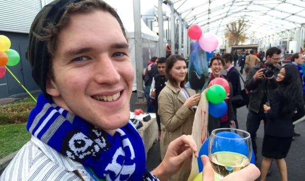 COP21 celebration retiring fossil fuels