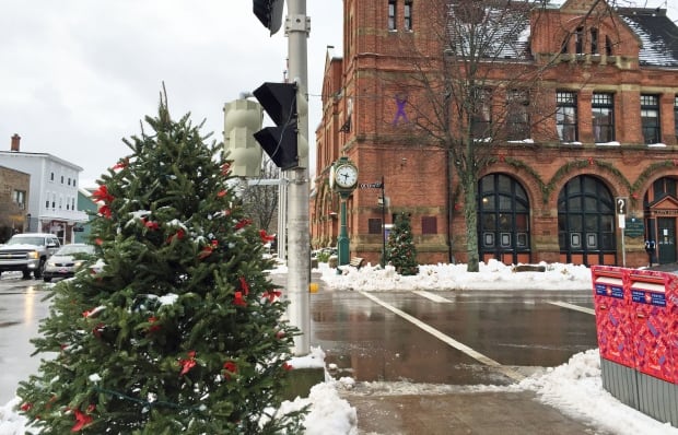 Charlottetown city hall at Christmas