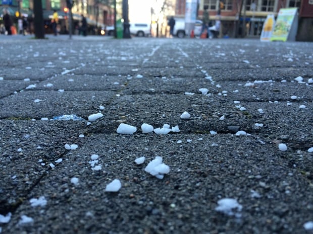 Salt on sidewalk - Vancouver