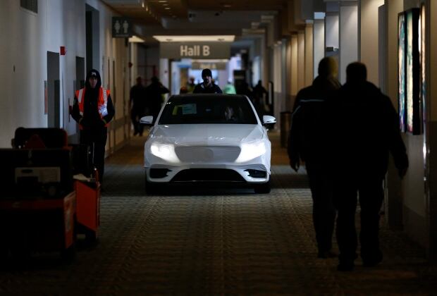 Mercedes-Benz being moved to display ahead of 2016 Detroit auto show