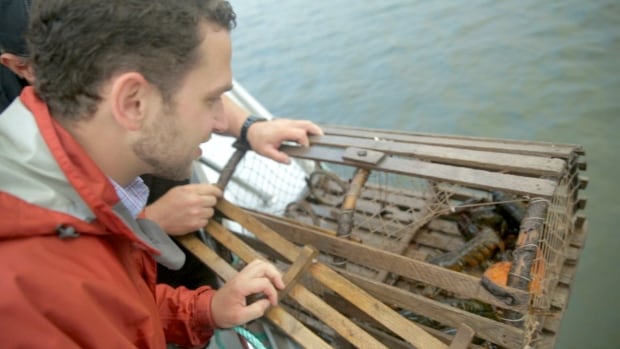 Chef Carl Heinrich hauling lobster traps
