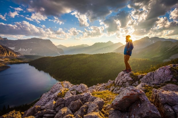 Callum Snape self portrait on Mount Assiniboin
